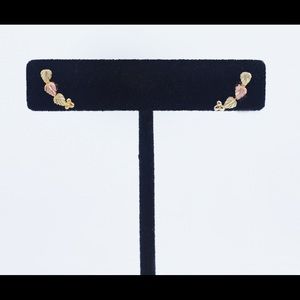14K Gold Black Hills Gold Leaf Earrings